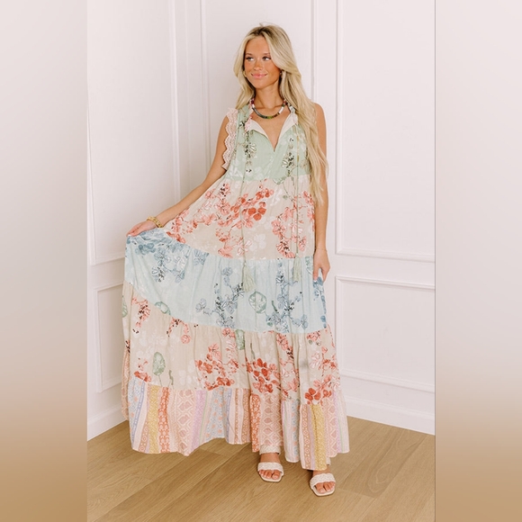 Dani & Davi Floral Patchwork Maxi Dress - Picture 3 of 13